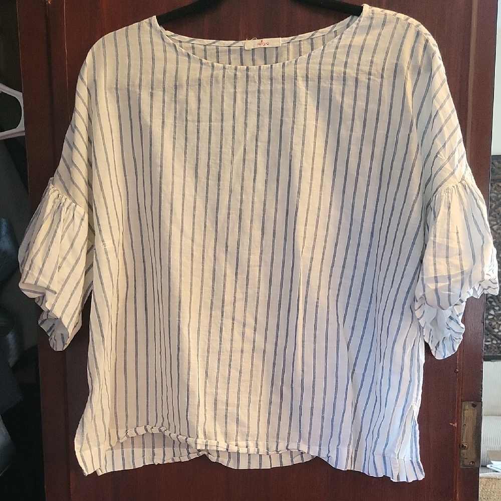 Linen puff Sleeve Blouse